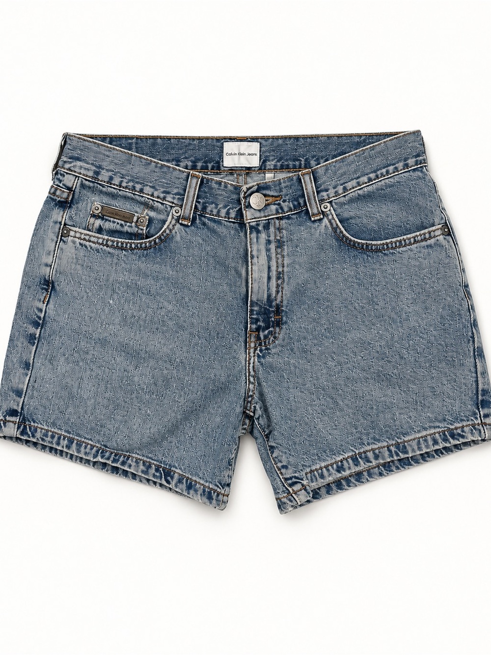 Calvin Klein Jeans Size 7 Double Stone Wash High-Rise Denim Shorts